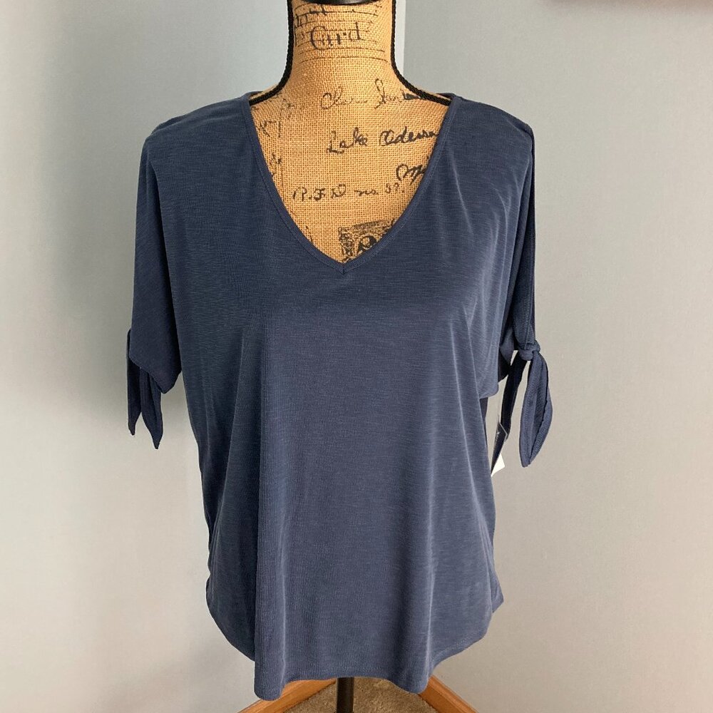 Green Envelope NWT Blue Cold Shoulder Top Women Size L